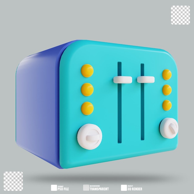 PSD 3d-illustration toaster