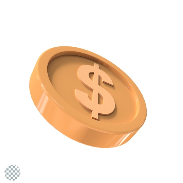 3d-illustration usa-währung dollar-münzsymbol geld 3d-rendering