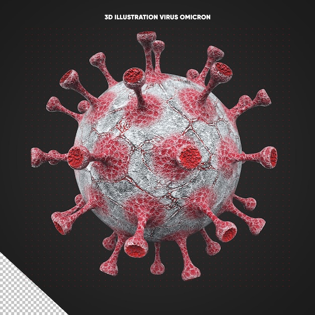 PSD 3d illustration virus omicron