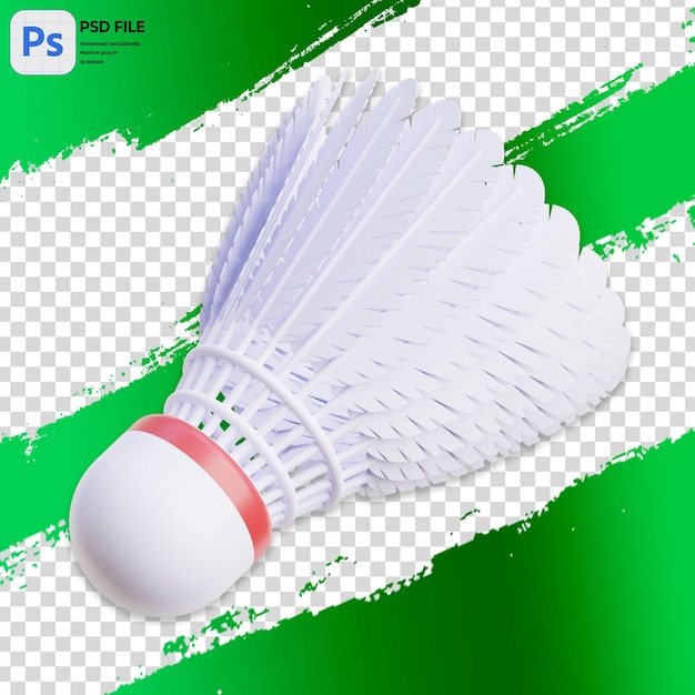 PSD 3d-illustration von badminton shuttlecock-rendering des symbols isolierte png