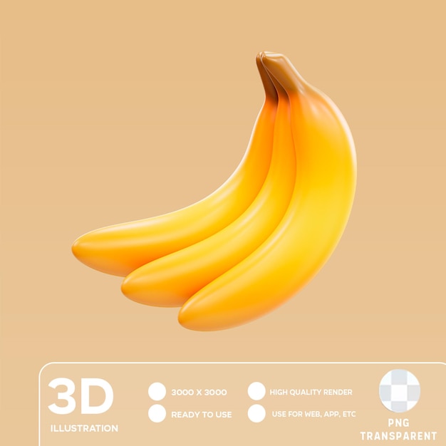 PSD 3d-illustration von psd-bananen