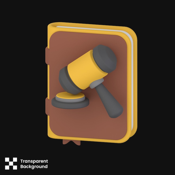 PSD 3d-illustration von rechtsbüchern 3d-icon-konzept 3d-rendering