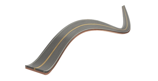 3D-Illustration von Reise- und Urlaubsreklamen auf Straßen, abbiegende Straßen und Autobahnen, isolierte Anzeigen