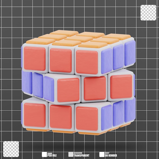 3D-Illustration von Rubiks Spielzeug