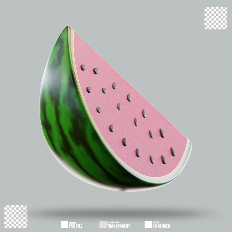 PSD 3d illustration watermelon 3