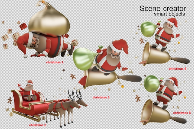 3d illustration weihnachtstag mit santa claus