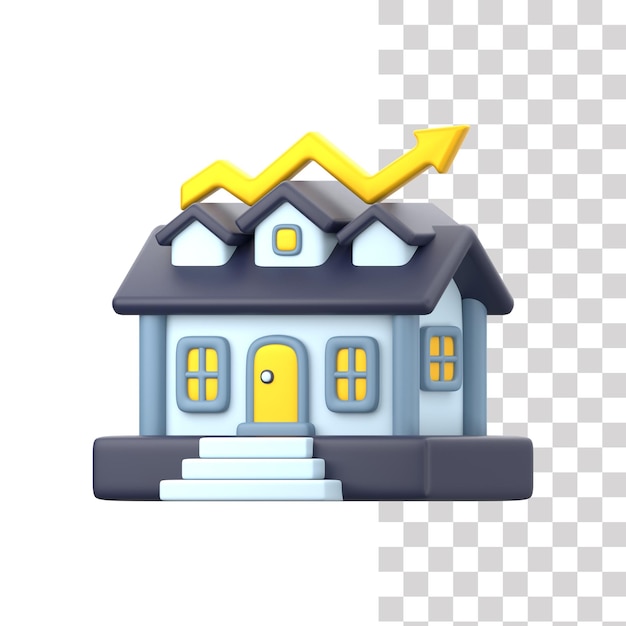 3D-Illustration zum Immobilienwachstum