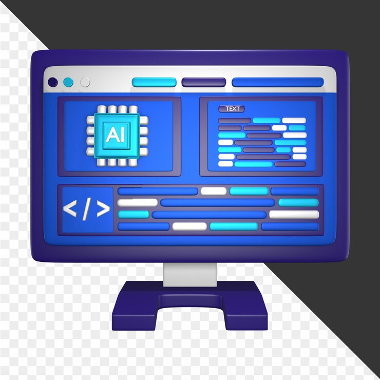 PSD 3d-illustrationen mit künstlicher intelligenz