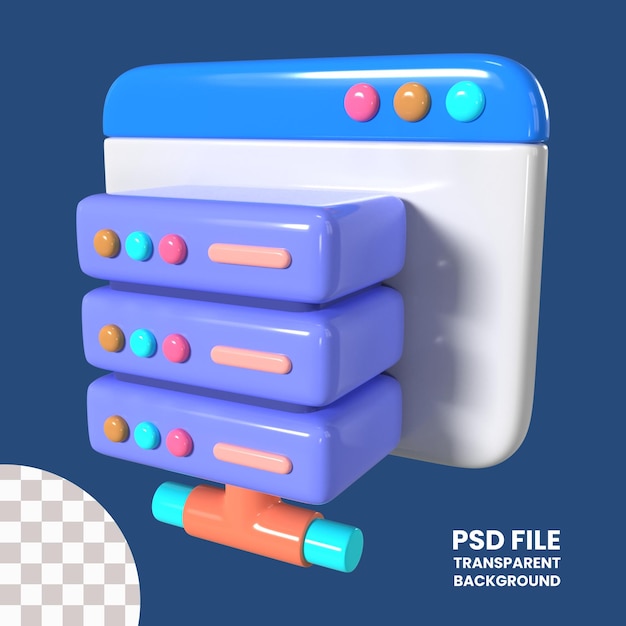 PSD 3d-illustrations-symbol für das hosting