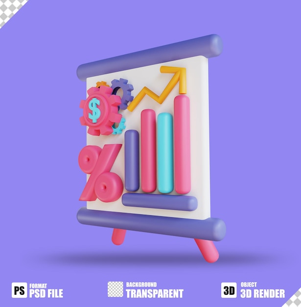 3D-Illustrationsbericht geeignet für Unternehmen und Finanzen 3