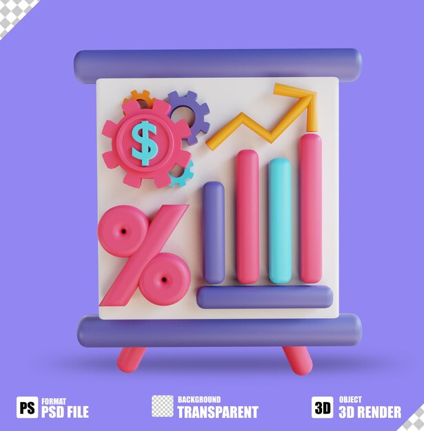 3D-Illustrationsbericht geeignet für Unternehmen und Finanzen