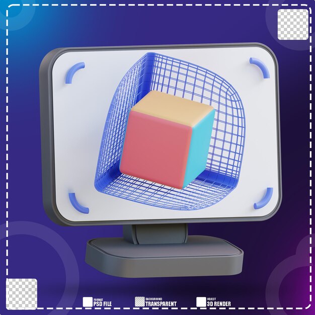 3D-Illustrationscomputer und 3D-Modellierung 2