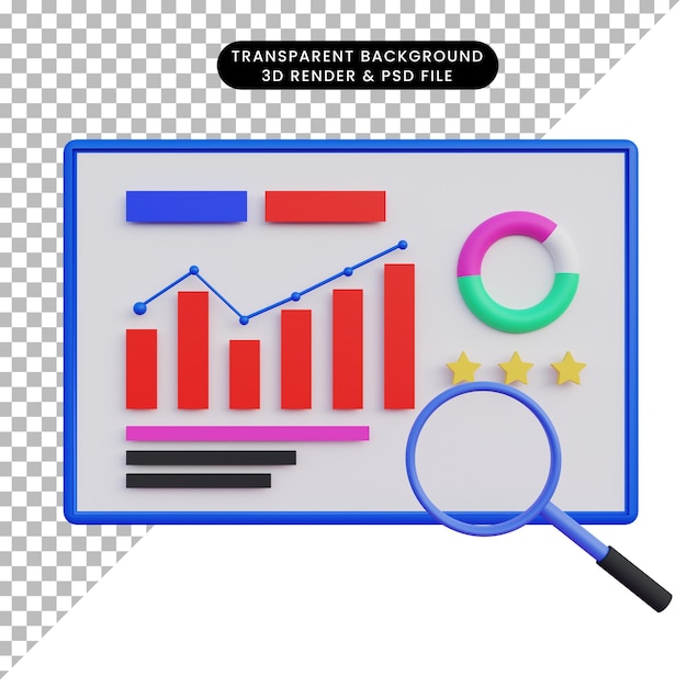 PSD 3d-illustrationsdatenanalyse