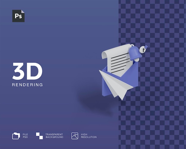 PSD 3d-illustrationsnachricht