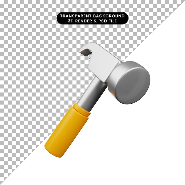 3D-Illustrationssymbol der Wartung oder des im Bau befindlichen Symbols in 3D-Darstellung