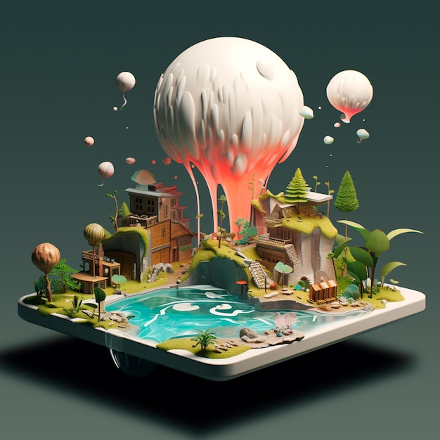 3D-Illustrationssymbole für mobile Spiele