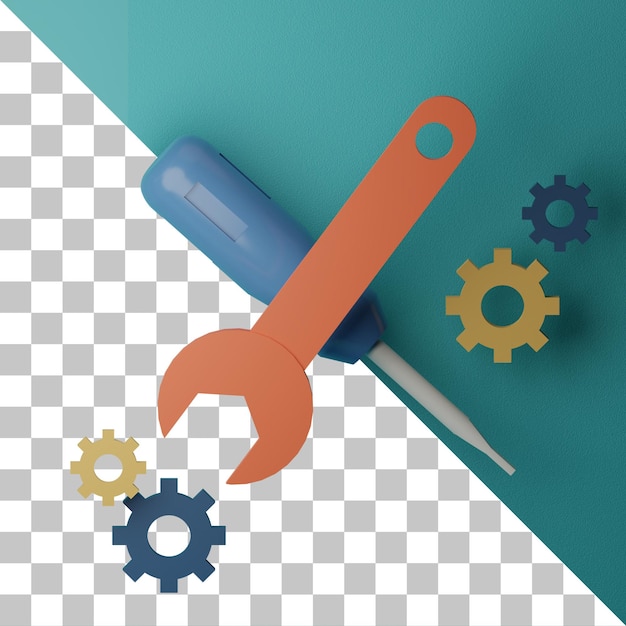 3D-Illustrationswerkzeug-Designkonzept