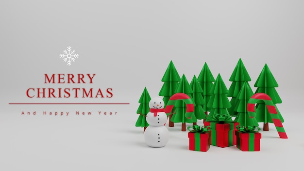 3d illustrazione buon natale concetto vuoto background