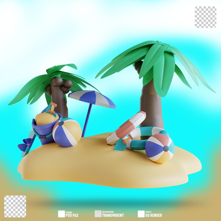 3D illustrazione campo estivo 3