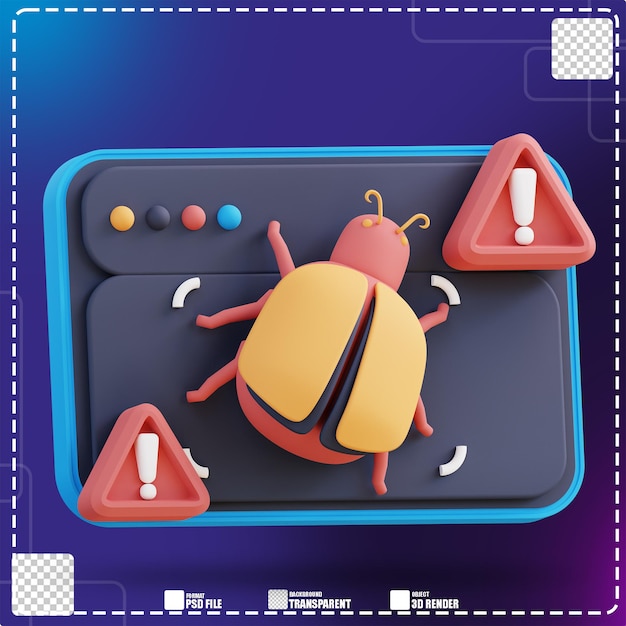 3d illustrazione del web infetto da cyber virus 2