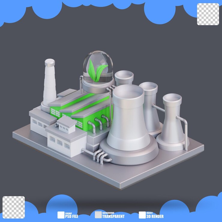 3d illustrazione della centrale elettrica 2