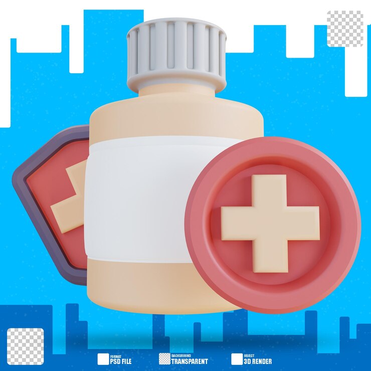 PSD 3d illustrazione della medicina di difesa immunitaria 2