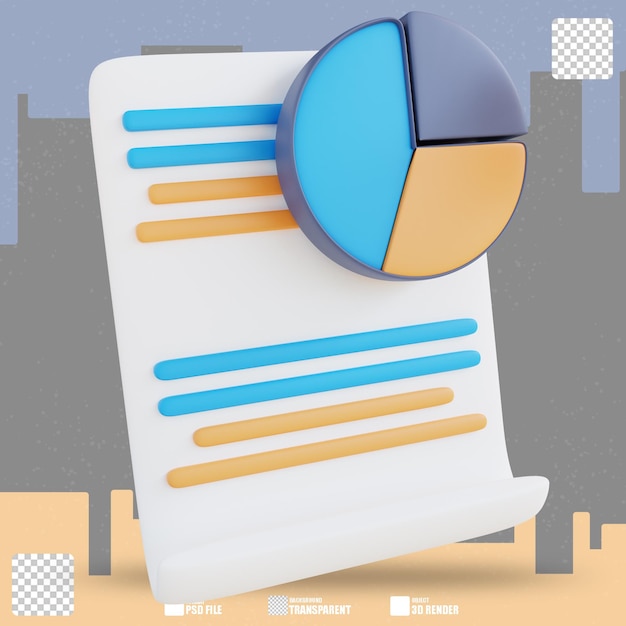 3d illustrazione grafico a torta documento 2