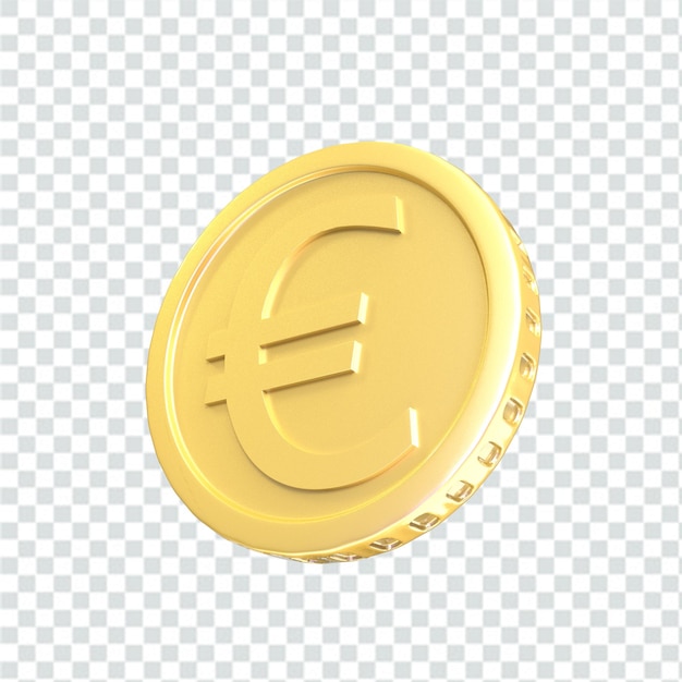 3d illustrazione moneta in euro icona denaro isolato 3d rendering