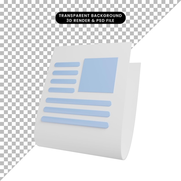 3d illustrazione semplice oggetto giornale