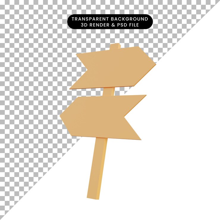 PSD 3d illustrazione semplice oggetto segno freccia