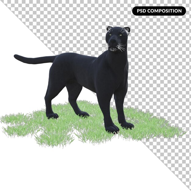 3d ilustração de fantasma preto renderização animal