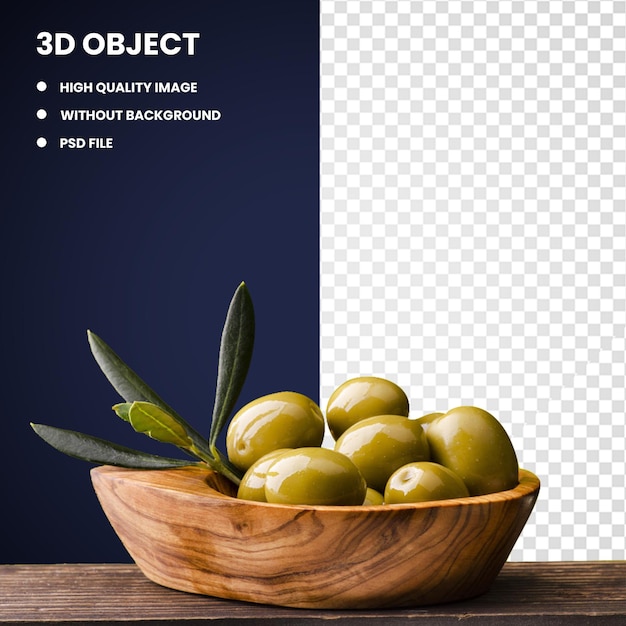 PSD 3d ilustração de frutas verdes azeite cozinha turca óleo de cozinha condimento