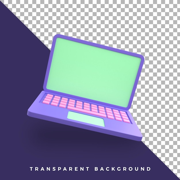 3d ilustração laptop ícone isolado objeto de alta qualidade