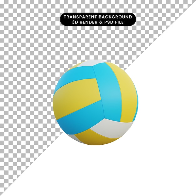 PSD 3d ilustração objeto simples bola de vôlei
