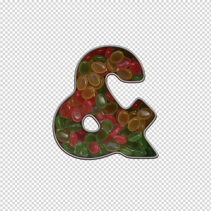 PSD 3d ilustrace abecedy s průhledným pozadím