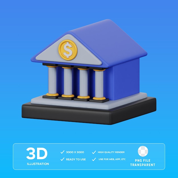 3D ilustrace banky