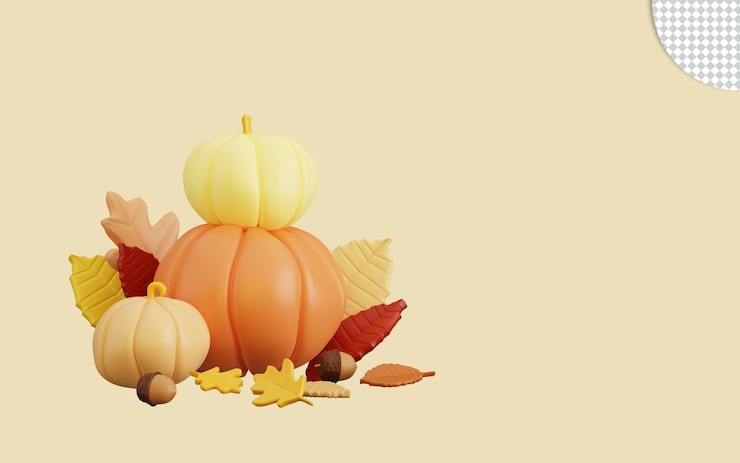 PSD 3d ilustración de acción de gracias