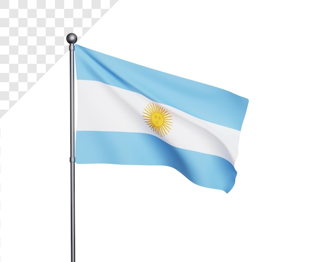 3d ilustración de la bandera argentina