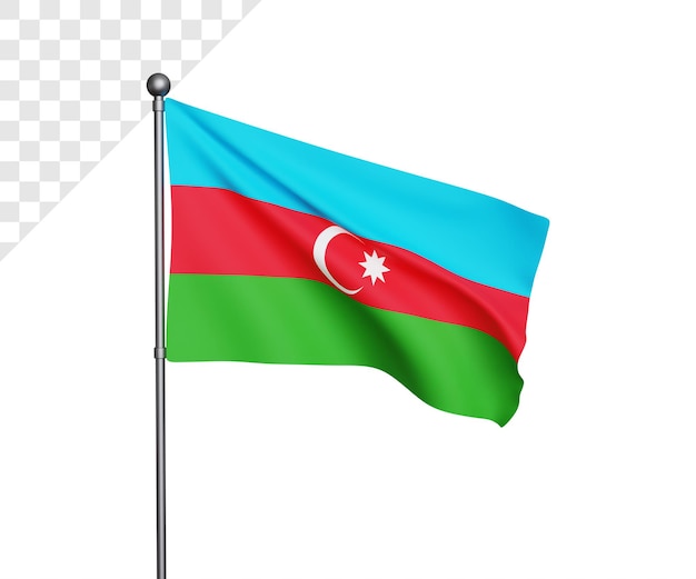 3d ilustración de la bandera de azerbaiyán