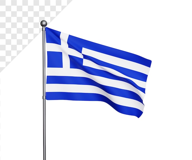 3d ilustración de la bandera de grecia