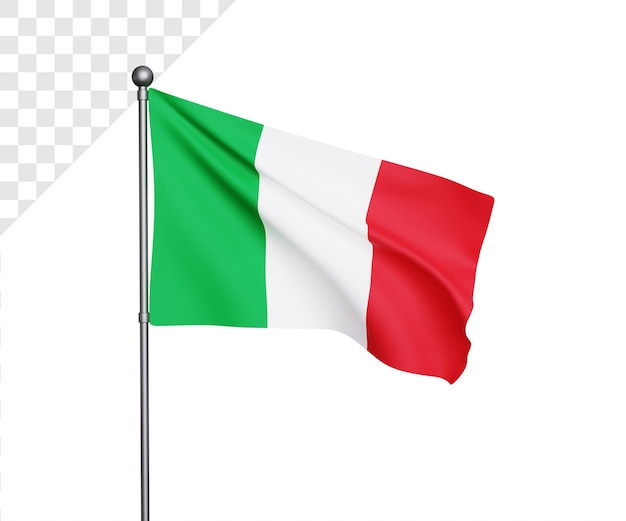 PSD 3d ilustración de la bandera de italia