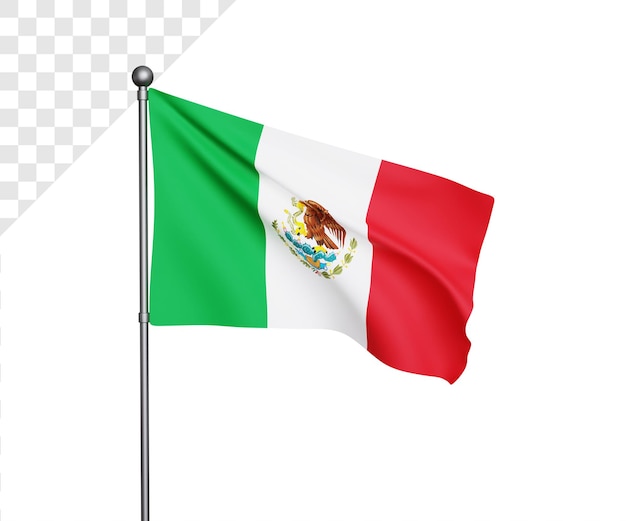 3d ilustración de la bandera de méxico