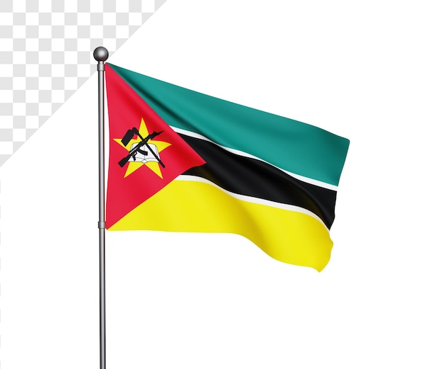 3d ilustración de la bandera de mozambique