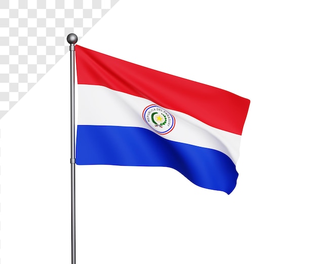 PSD 3d ilustración de la bandera de paraguay