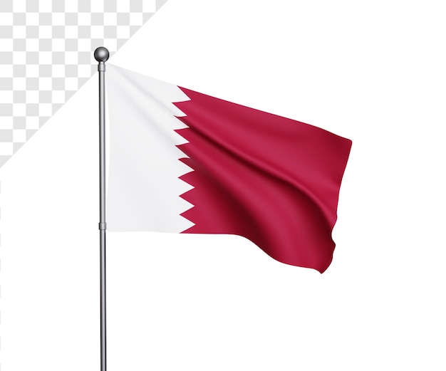 3d ilustración de la bandera de qatar