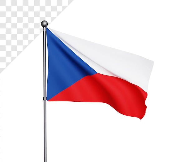 3d ilustración de la bandera de la república checa