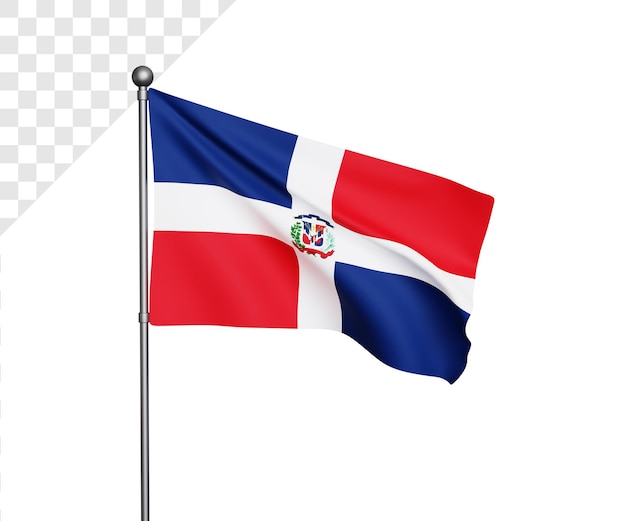 3d ilustración de la bandera de la república dominicana