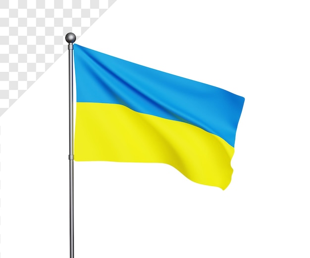 PSD 3d ilustración de la bandera de ucrania