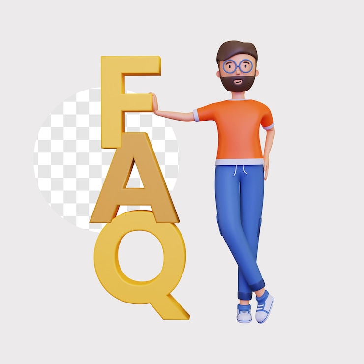 PSD 3d ilustración del concepto de preguntas frecuentes