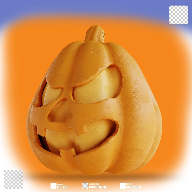 PSD 3d ilustración divertida calabaza riendo 4